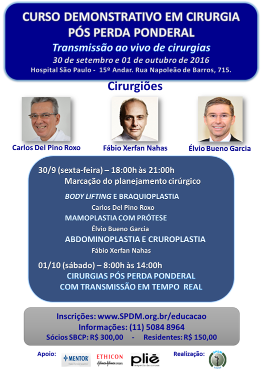 Curso demonstrativo em cirurgia pós-perda ponderal excessiva