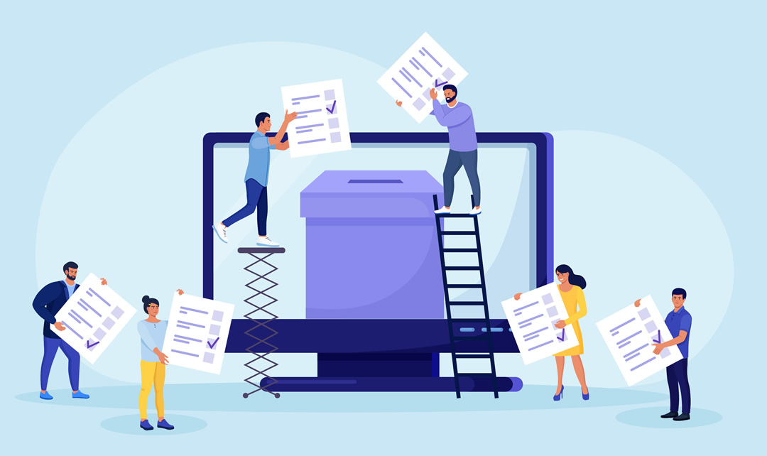 voting online people putting vote