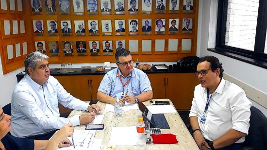 Secretário Flavio Mendes, Presidente José Octavio Gonçalves de Freitas e Tesoureiro Jorge Abel