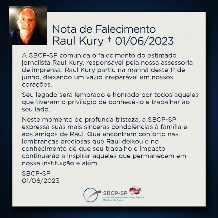 Nota de falecimento Raul Kury 01jun23